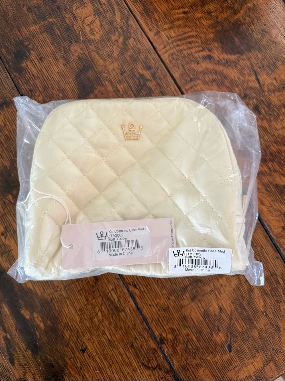 NWT Oliver Thomas KST Cosmetic Case Medium Soft Yellow